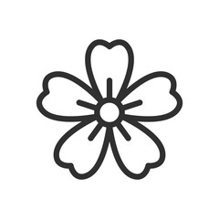 Flat Flower Icon Decorative Line Style Vector
