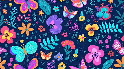 Estores personalizados con tu foto seamless pattern with butterflies and flowers