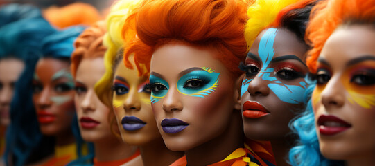 Obraz premium Diversity, expressing yourself through makeup in a creative way