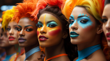 Fototapeta premium Diversity, expressing yourself through makeup in a creative way