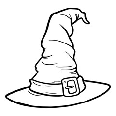 wizard hat lineart vector for coloring book