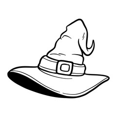 wizard hat lineart vector for coloring book
