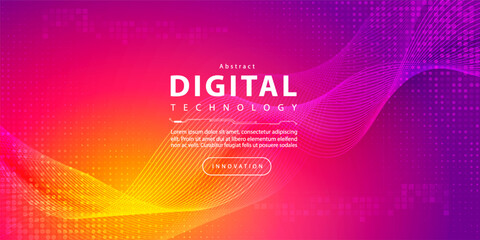 Abstract digital technology futuristic circuit purple pink background, Cyber science tech, Innovation communication future, Ai big data, internet network connection, Cloud hi-tech illustration vector