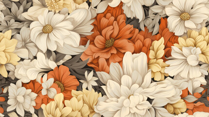 Exotic flowers background texture seamless