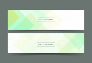 Fototapeta premium banner background, 2 set , green and yellow transparent, pattern element, abstract , geometric memphis, eps 10