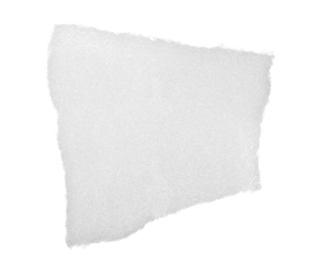 Piece of flat sponge protect for wrapping isolated on white, clipping