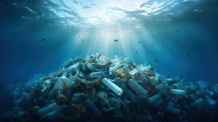 Fototapeta na wymiar the problem of plastic pollution in the seas and oceans