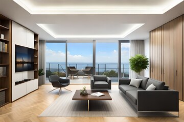modern living room with furniture