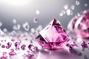 diamond on pink background