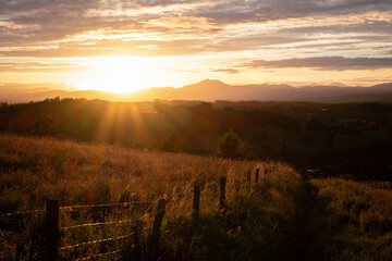 Fototapeta premium Sunset on the horizon in Scotland