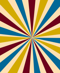 Abstract background of Sunburst groovy wavy spiral line design in 1970s Hippie Retro style. Vector pattern ready to use for cloth, textile, wrap and other.