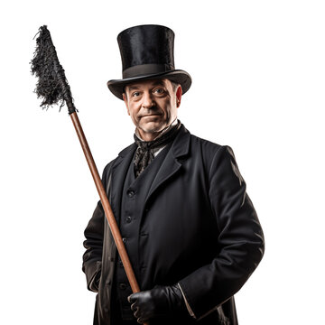 Chimney sweeper isolated on transparent background