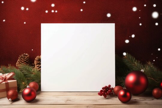 Blank canvas christmas background. Generate Ai