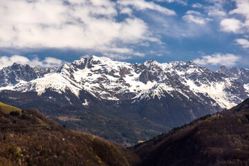 Obraz premium Scenic view from the Alp Mountains in the border of France and Italy