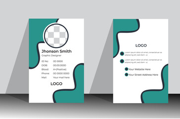 Modern Simple Fresh Id Card Design, Professional Identity Card Template Vector for your company employee.