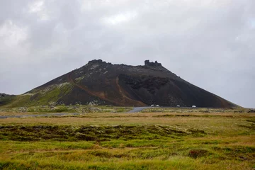 Foto op Canvas Volcanic cone and lava fields on the Snaefellsnes Peninsula in Iceland      © Andres Hurtado