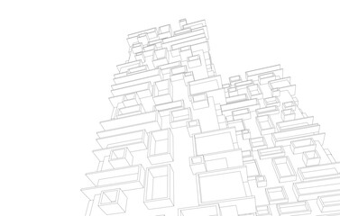 Architectural background vector 3d illustration