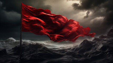 A Dramatic Scene with Resembling Red Fabric