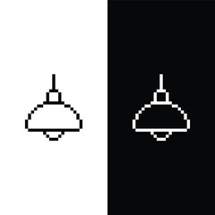 Lamp icon 8 bit, pixel art  attention sign ceiling lamp icon  for game  logo.