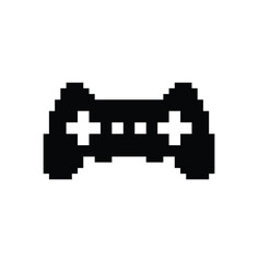 pixel gamepad icon vector. pixel art joystick sign for 8 bit games