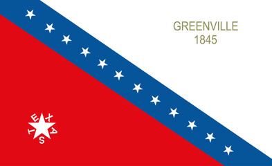 City Greenville flag vector illustration isolated on background. Town in Texas State. USA city symbol. United States of America city emblem. Greenville town banner.