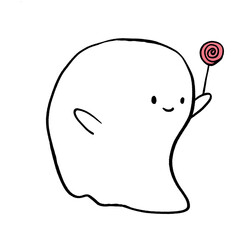Cute doodle ghost, Halloween
