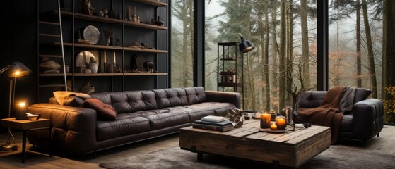 Nordic noir interior mock-up