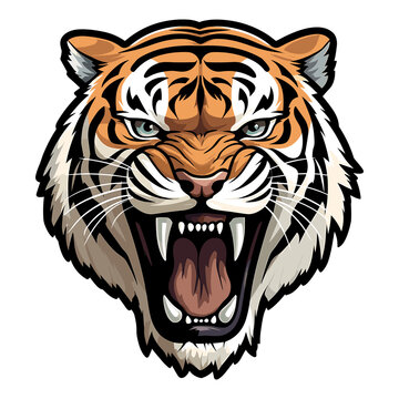 Tiger Angry Head, generative ai.