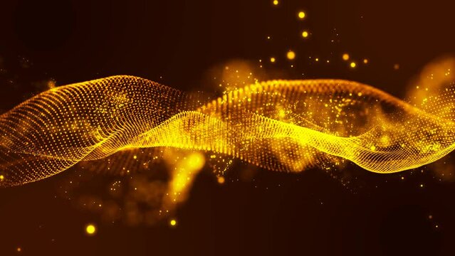 Abstract orange particle background animation 