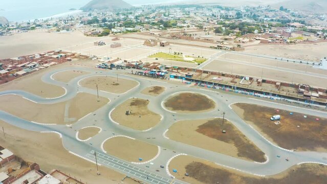 Aerial view circuit Motopark Santa Rosa . Lima Peru