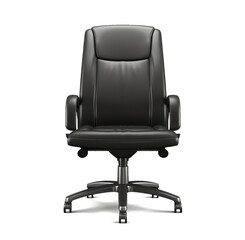 Elegant black office chair for top executives and business people on transparent background.