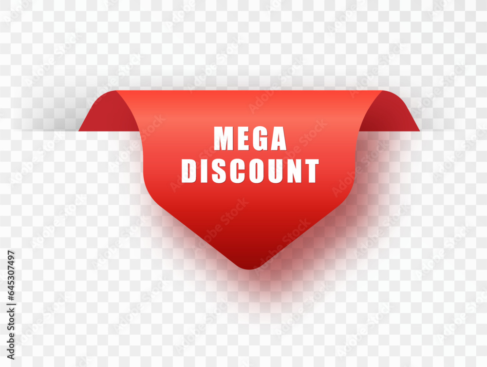 Wall mural Red banners featuring mega discount offers. Discount labels fo market-special discount labels