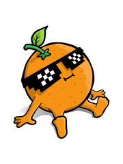 Cool Relaxing Orange Citrus Fruit Pixelated Sunglasses Face