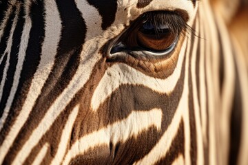 Close up of Zebra muzzle and eye. Wildlife scene from nature, Africa