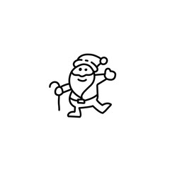 Outline Santa Claus flat cartoon