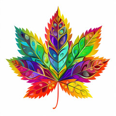 Illustration marijuana colorful plant herb leaf nature cannabis symbol hemp weed