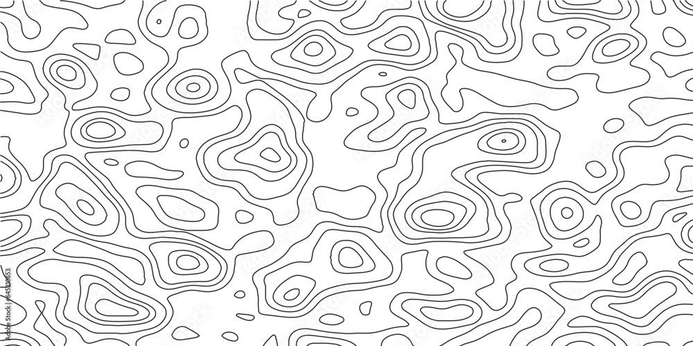 Poster Retro topographic map.White wave paper curved reliefs abstract background .Modern design with White background with topographic wavy pattern design. Contour maps. Vector illustration.