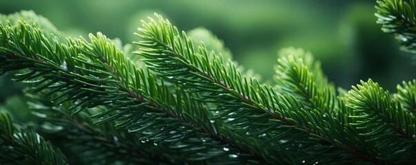 New Year's background with spruce and pine branches