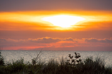 Sunset on the shores of the Baltic Sea