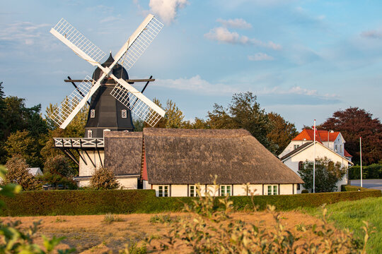 Historic Danish windmill in Gedesby, Denmark