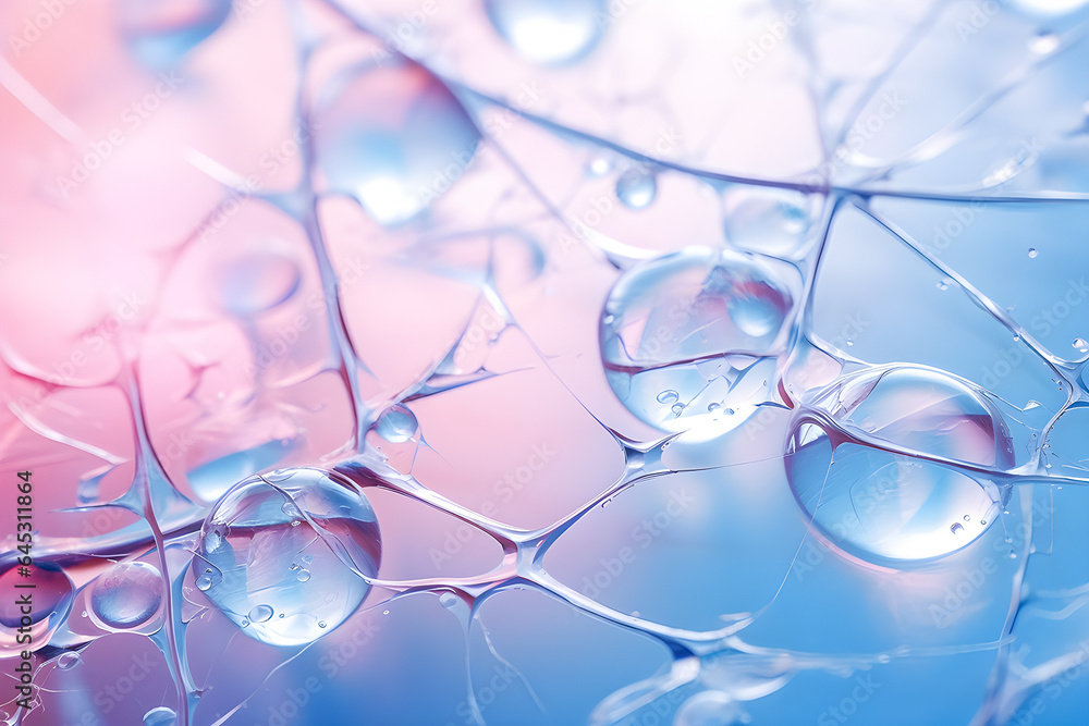 Poster 3d illustration of a transparent metaball with a huge number of parts on a light background. digital
