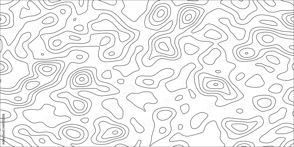 Poster Retro topographic map.White wave paper curved reliefs abstract background .Modern design with White background with topographic wavy pattern design. Contour maps. Vector illustration.