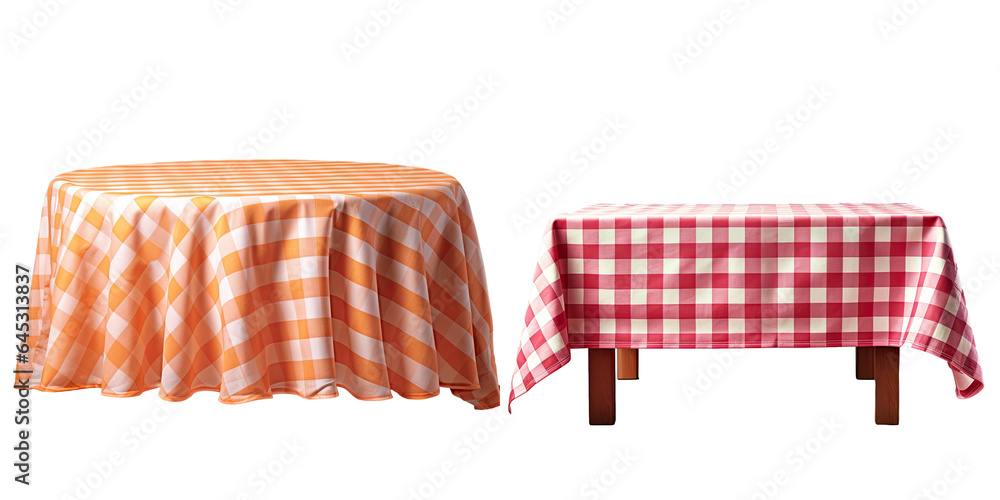 Poster isolated tablecloth on transparent backgrounden background with a checkered pattern