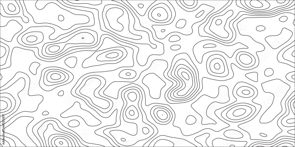Poster Retro topographic map.White wave paper curved reliefs abstract background .Modern design with White background with topographic wavy pattern design. Contour maps. Vector illustration.