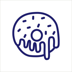 Vector lined fast food icons. 