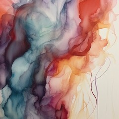 Abstract flowing watercolour on rough paper 