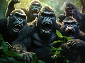 A group of gorillas