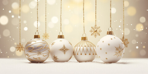 Elegant gold and white ornaments with a blank space for your text. 4k