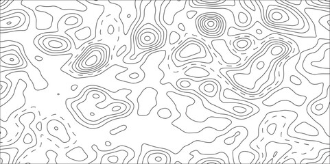 Topographic background and texture, monochrome image. Modern design with White background with topographic wavy pattern Vector design. Vector  illustration .Abstract lines background. Contour maps.