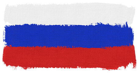 Naklejka premium Flag of Russia paint brush stroke texture isolated on transparent background